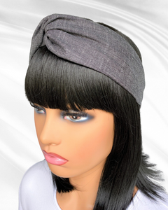 Gene (black) | denim turban headband