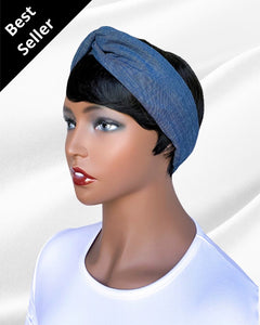 Gene (dark indigo) | denim turban headband