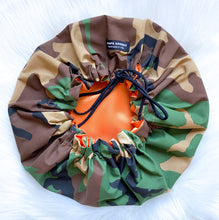 Commander (orange satin) | satin lined drawstring bonnet