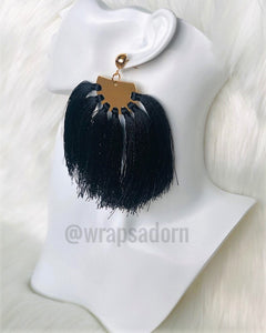 Tassel Fan (black) | earrings