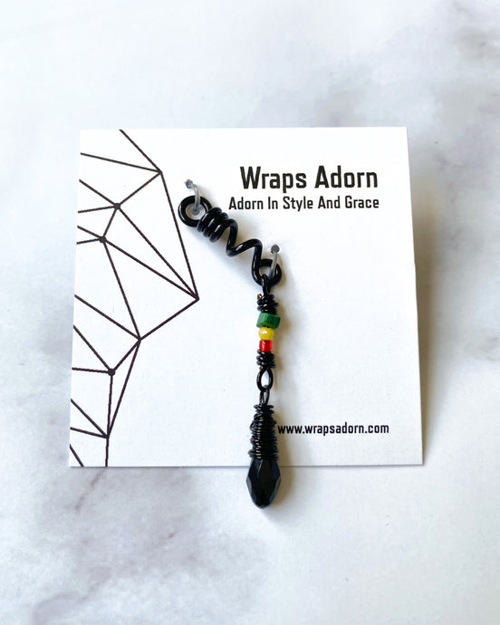 3mm Rasta (black) | loc jewelry